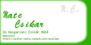 mate csikar business card